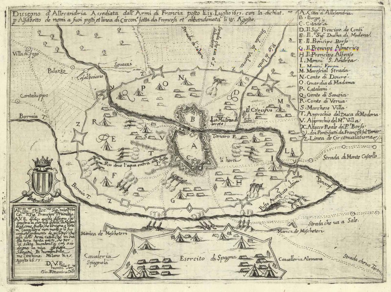 Dissegno d'Alessandria Assediata dall'Armi di Francia.