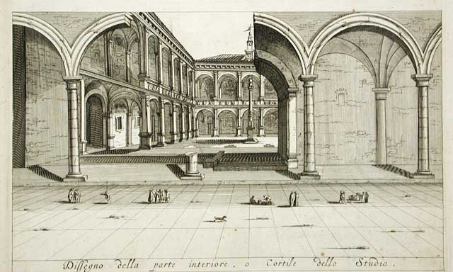 Dissegno della parte interiore, o Cortile dello Studio