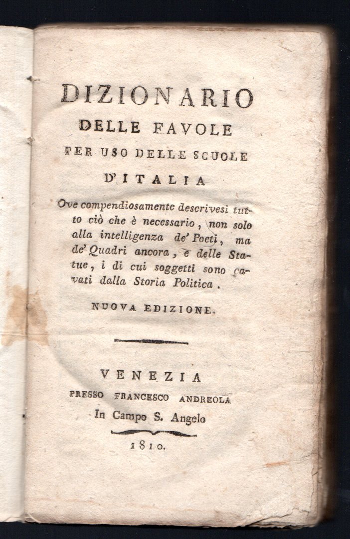Dizionario delle favole per uso delle scuole d'Italia
