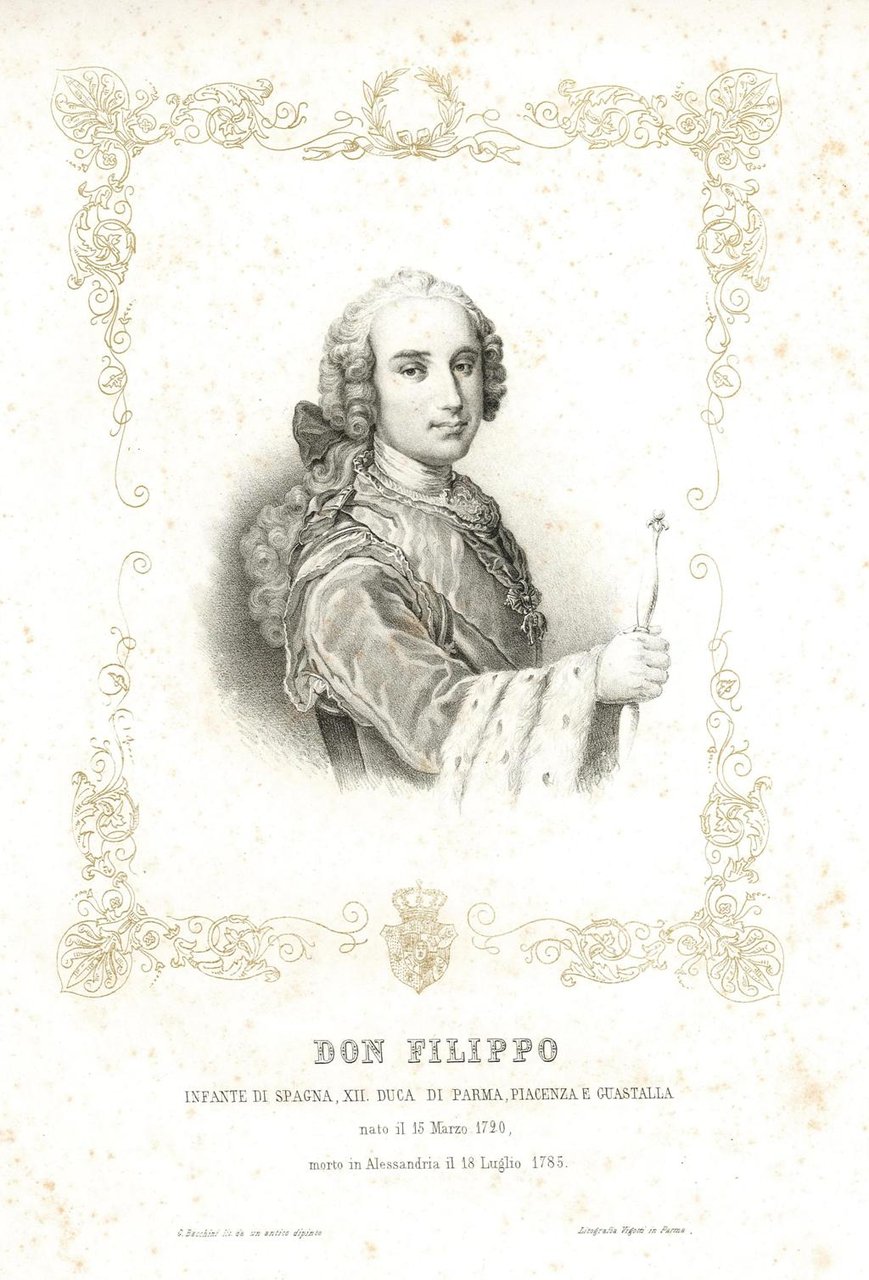 Don Filippo Infante di Spagna, XII, Duca di Parma, Piacenza …