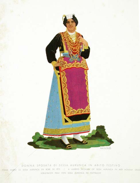 Donna sposata di Sessa Aurunca in abito festivo