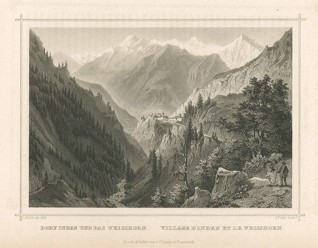 Dorf Inden und das Weisshorn - Village d'Inden et le …