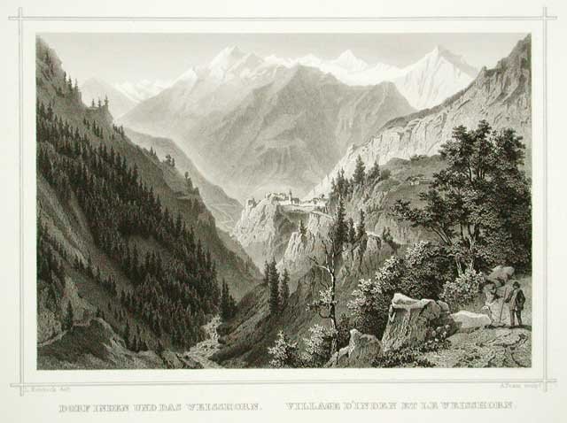 Dorf Inden und das Weisshorn
