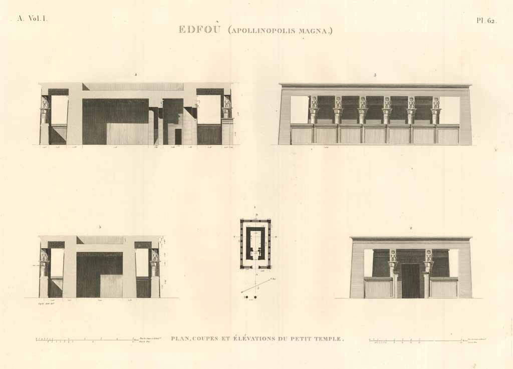 Edfou (Apollinopolis Magna) - Plan. coupes et élévations du Petit …
