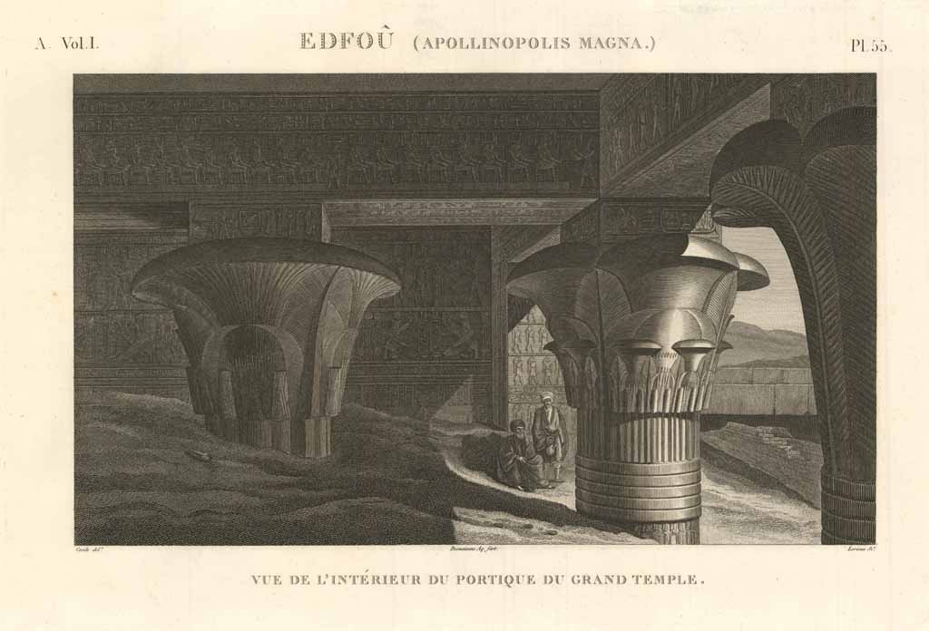 Edfou (Apollinopolis Magna) - Vue de l'intérieur du portique du …