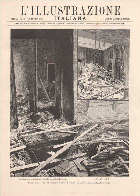 Effetti dello scoppio di dinamite del giorno 8 a Parigi