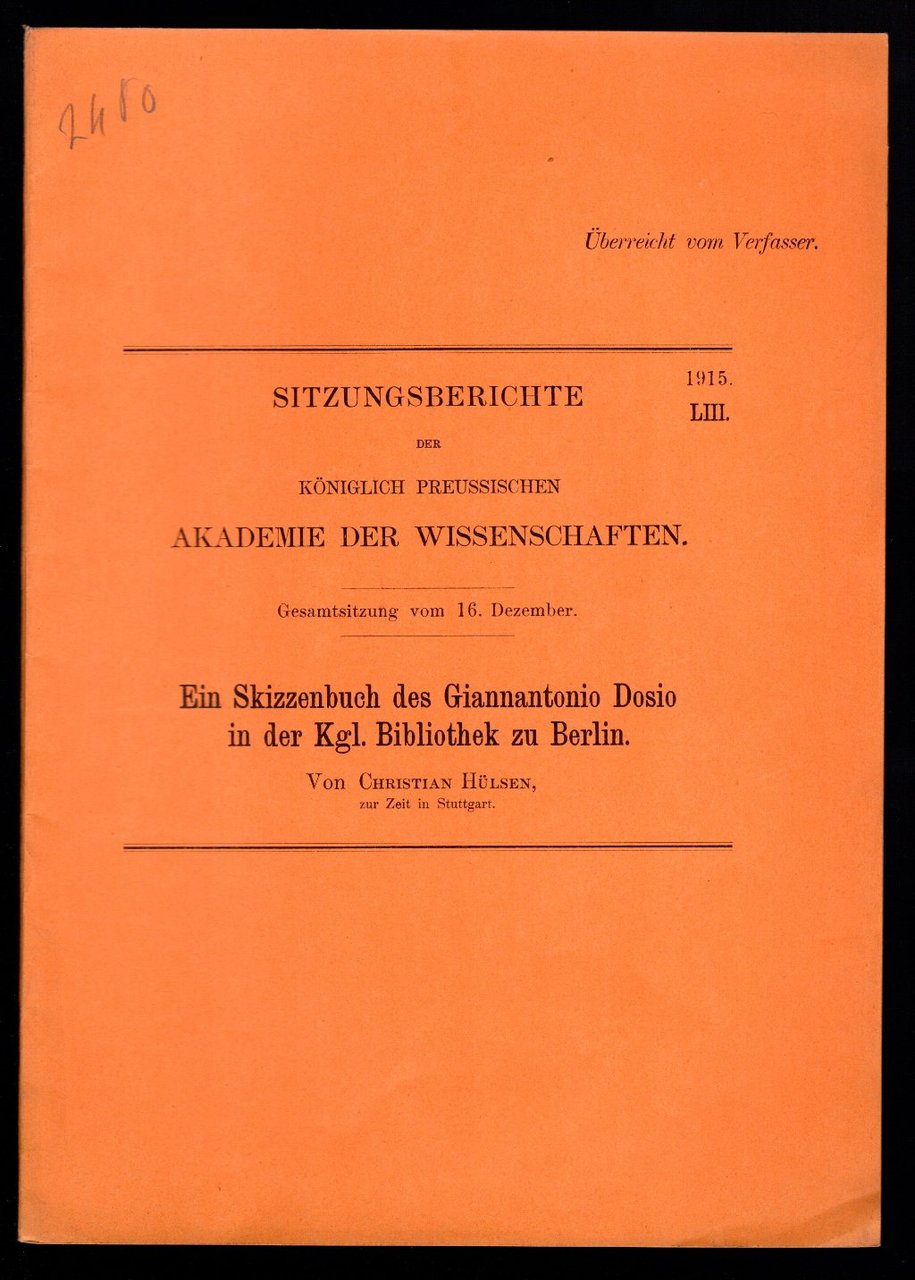 Ein Skizzenbuch des Giannantonio Dosio in der Kgl. Bibliothek zu … | Immagine principale