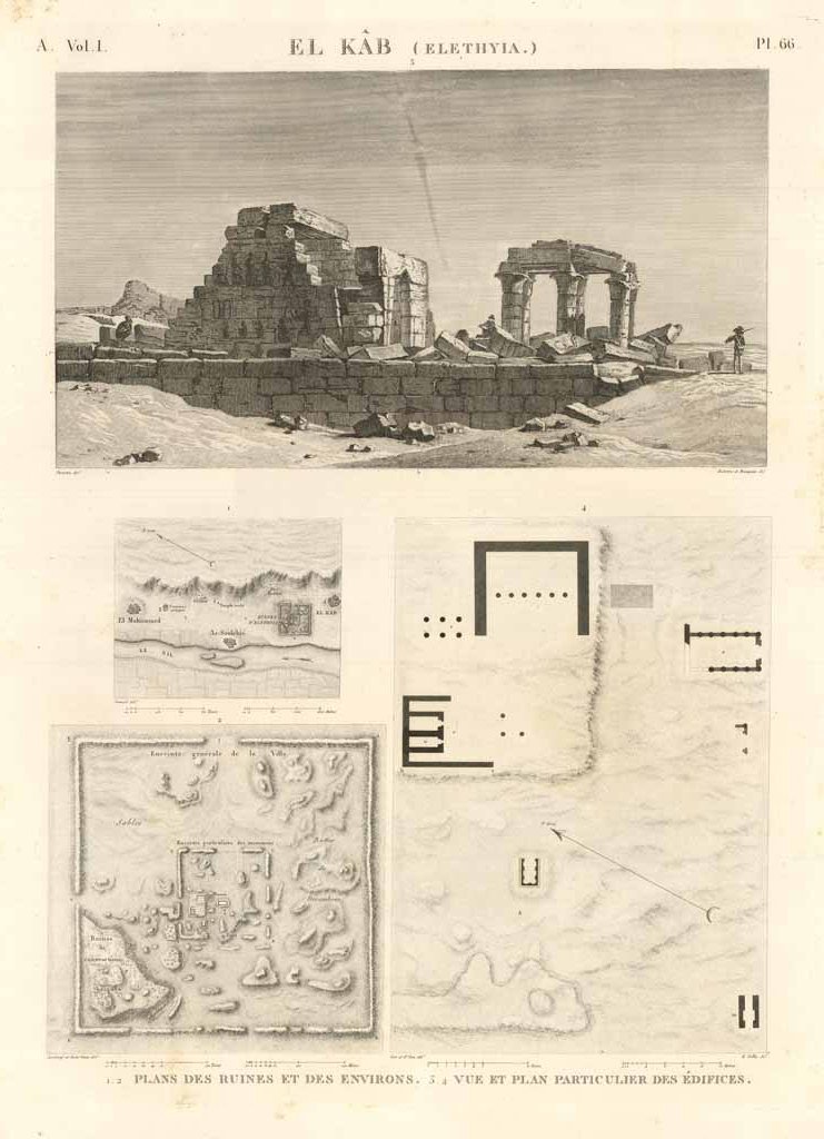 El Kab (Elethyia) - Plans des ruines et des environs …