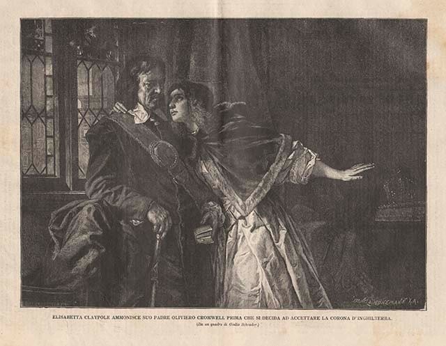 Elisabetta Claypole ammonisce suo padre Oliviero Cromwell prima che si …