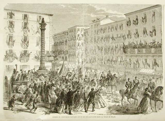 Entrée de l'Empereur Napoleon et du Roi de Sardaigne dans …