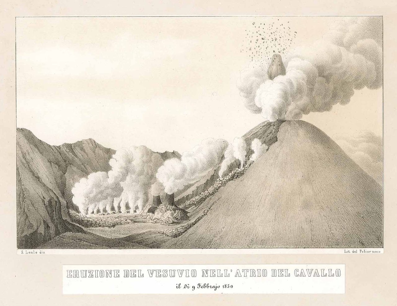 Eruzione del Vesuvio nell'atrio del cavallo .