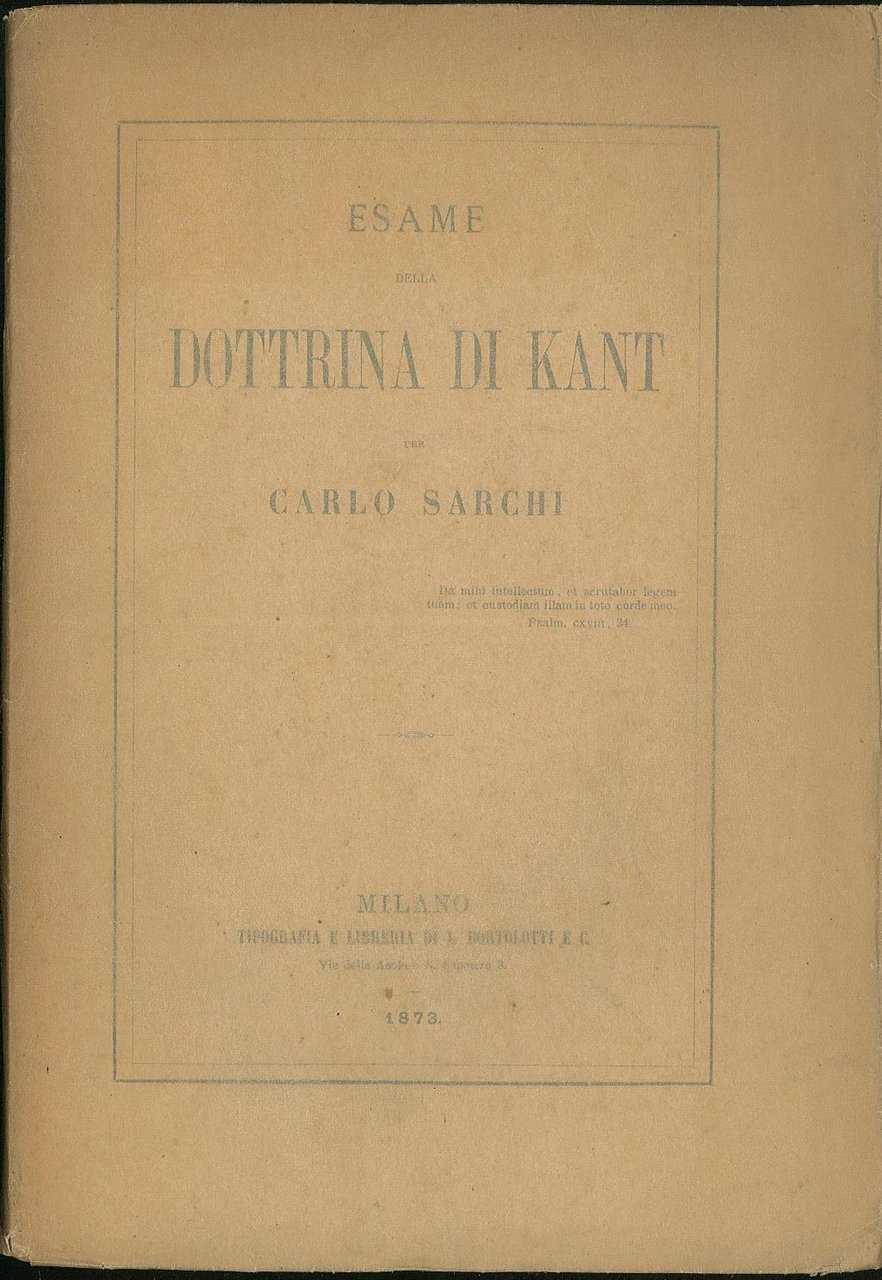 Esame della dottrina di Kant