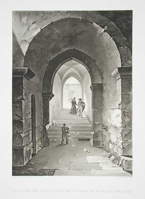 Escalier des catacombes de l'église de Sant-Jean a Syracuse