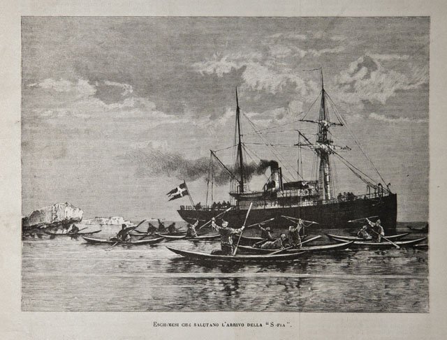 Eschimesi che salutano l’arrivo della “Sofia”