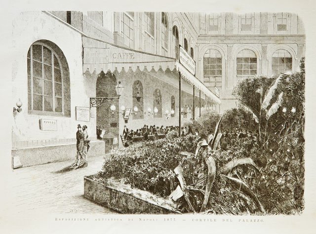 Esposizione artistica di Napoli.- Cortile del palazzo