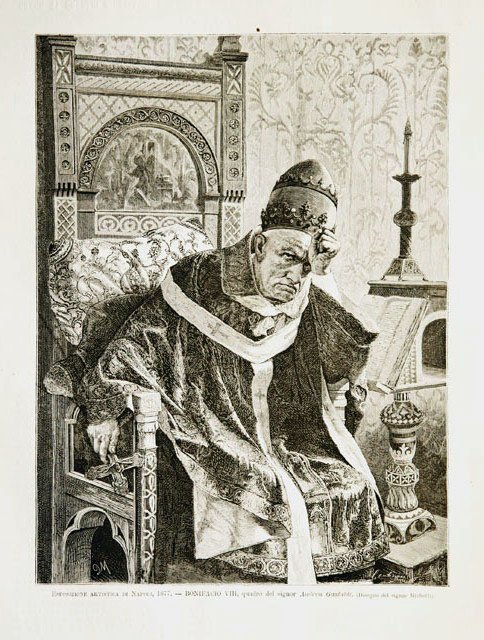 Esposizione artistica di Napoli, 1877.- Bonifacio VIII, quadro del signor …