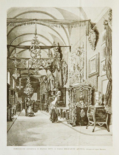 Esposizione artistica di Napoli 1877.- Sala dell’arte antica