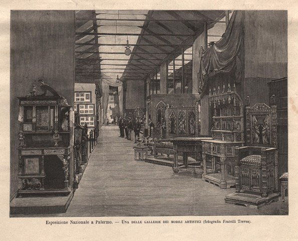Esposizione Nazionale a Palermo - Una delle gallerie dei mobili …