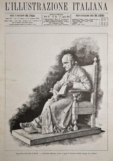 Esposizione Nazionale di Torino / Alessandro Manzoni, statua in gesso …