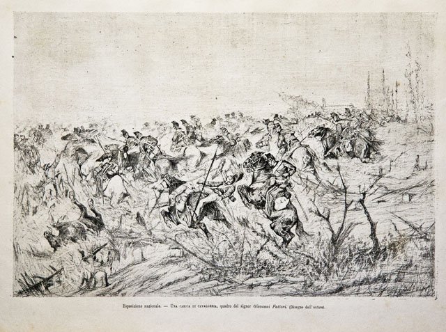 Esposizione nazionale / Una carica di cavalleria, quadro del signor …