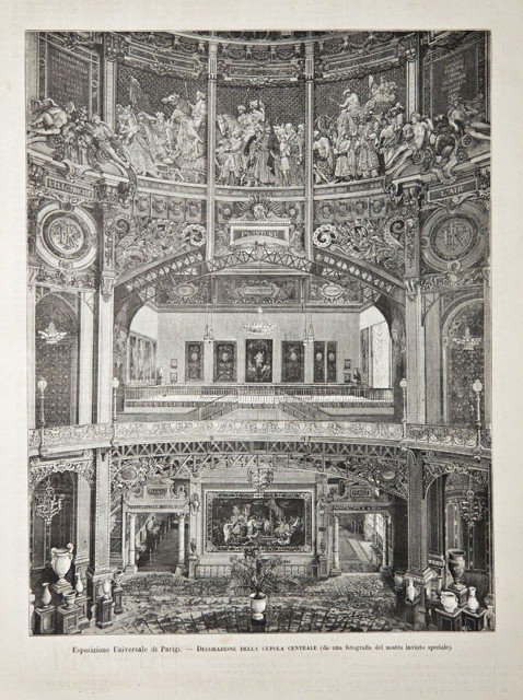 Esposizione Universale di Parigi.- Decorazione della cupola centrale