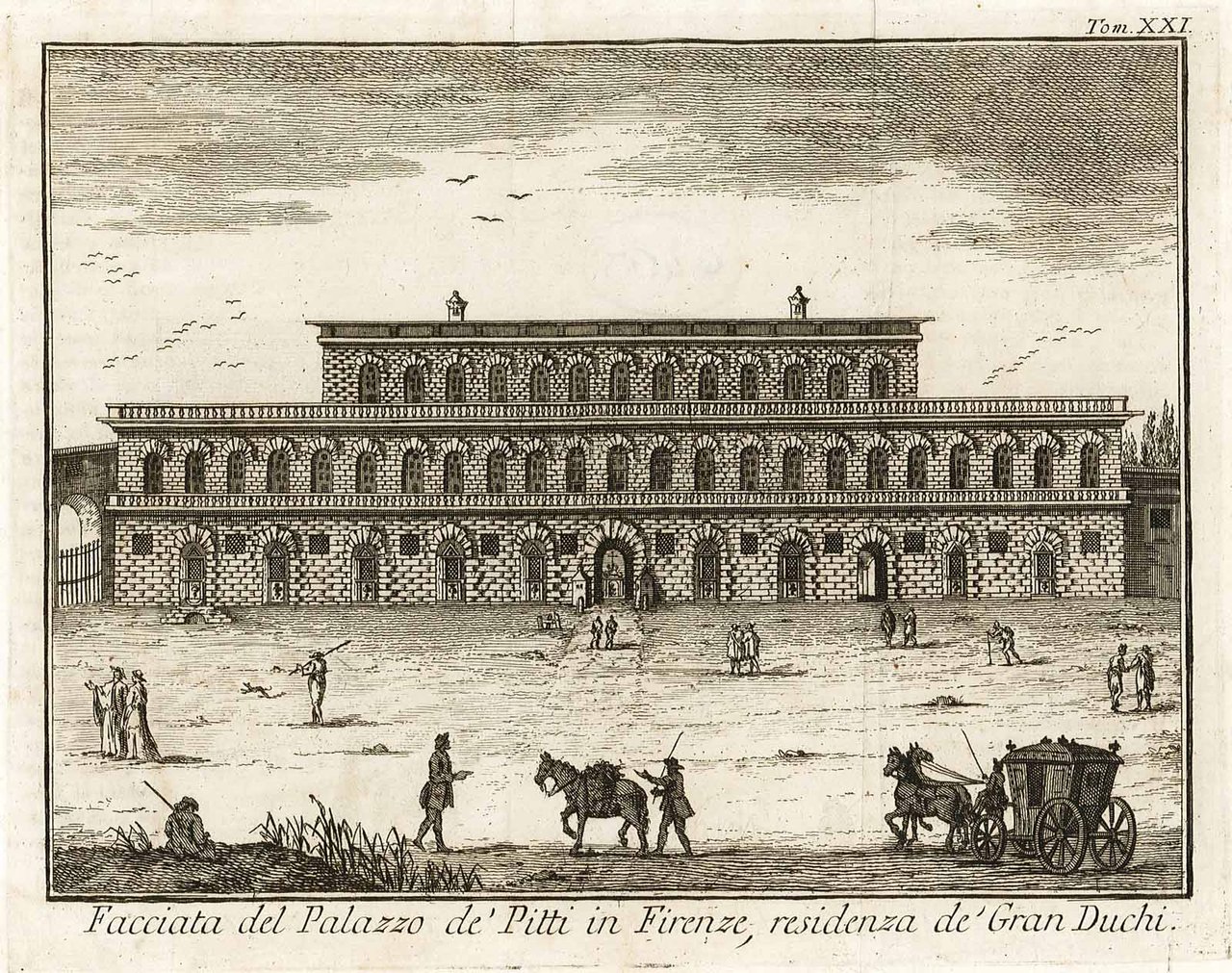 Facciata del Palazzo de' Pitti in Firenze, residenza de' Gran …