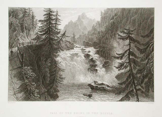 Fall of the Rhin in the Roffla. / (Grisons)
