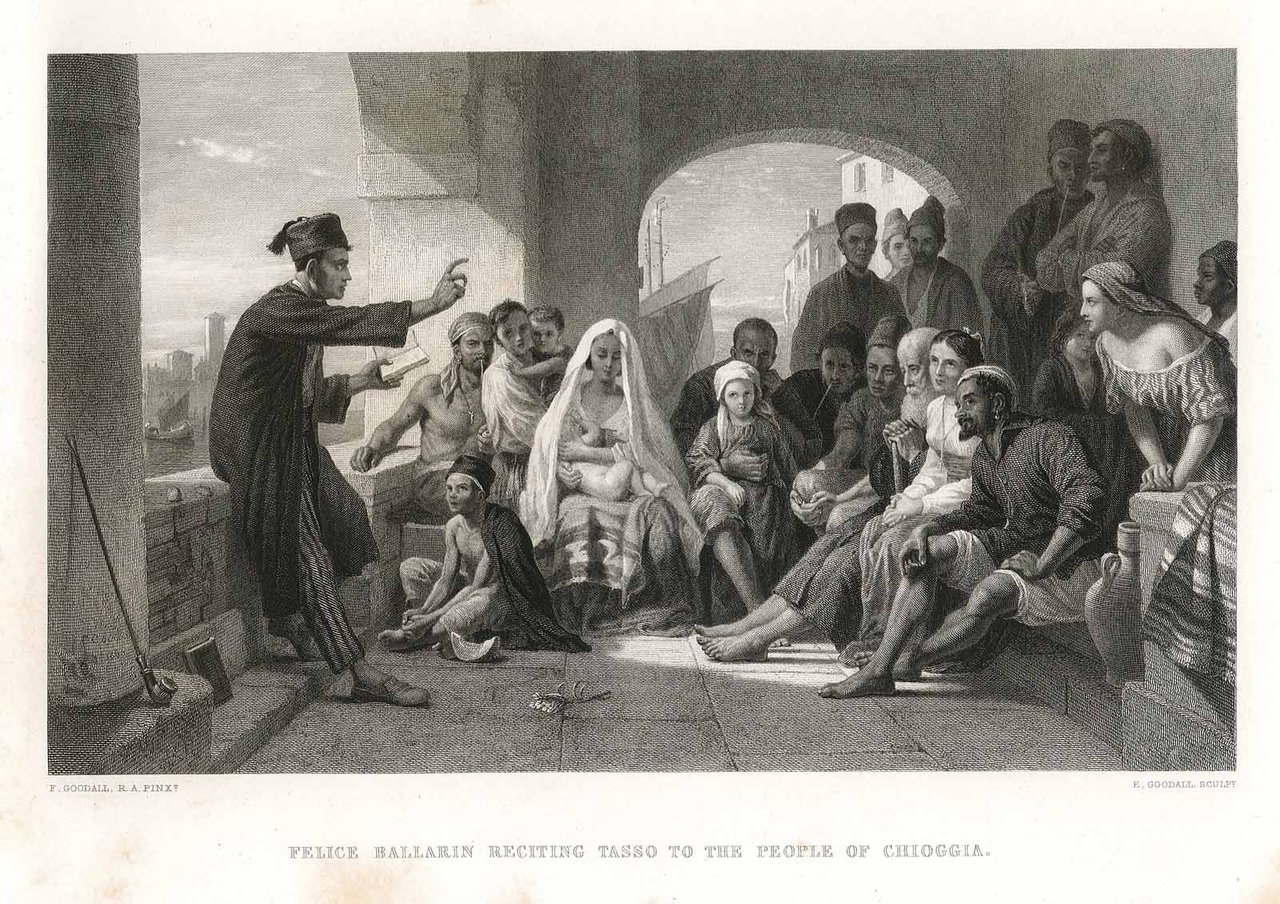 Felice Ballarin reciting Tasso to the people of Chioggia