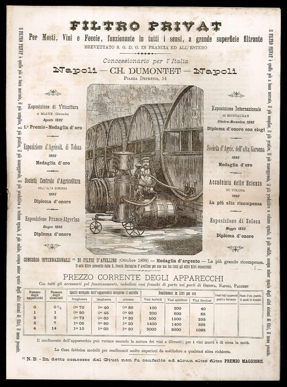 Filtro Privat Per mosti, Vini e Feccie, funzionante in tutti …