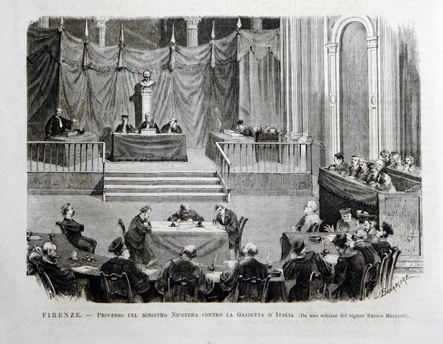 Firenze.- Processo del ministro Nicotera contro la Gazzetta d’Italia