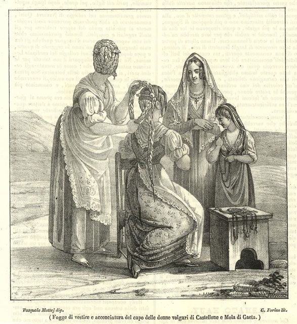 Foggia di vestire e acconciatura del capo delle donne volgari …