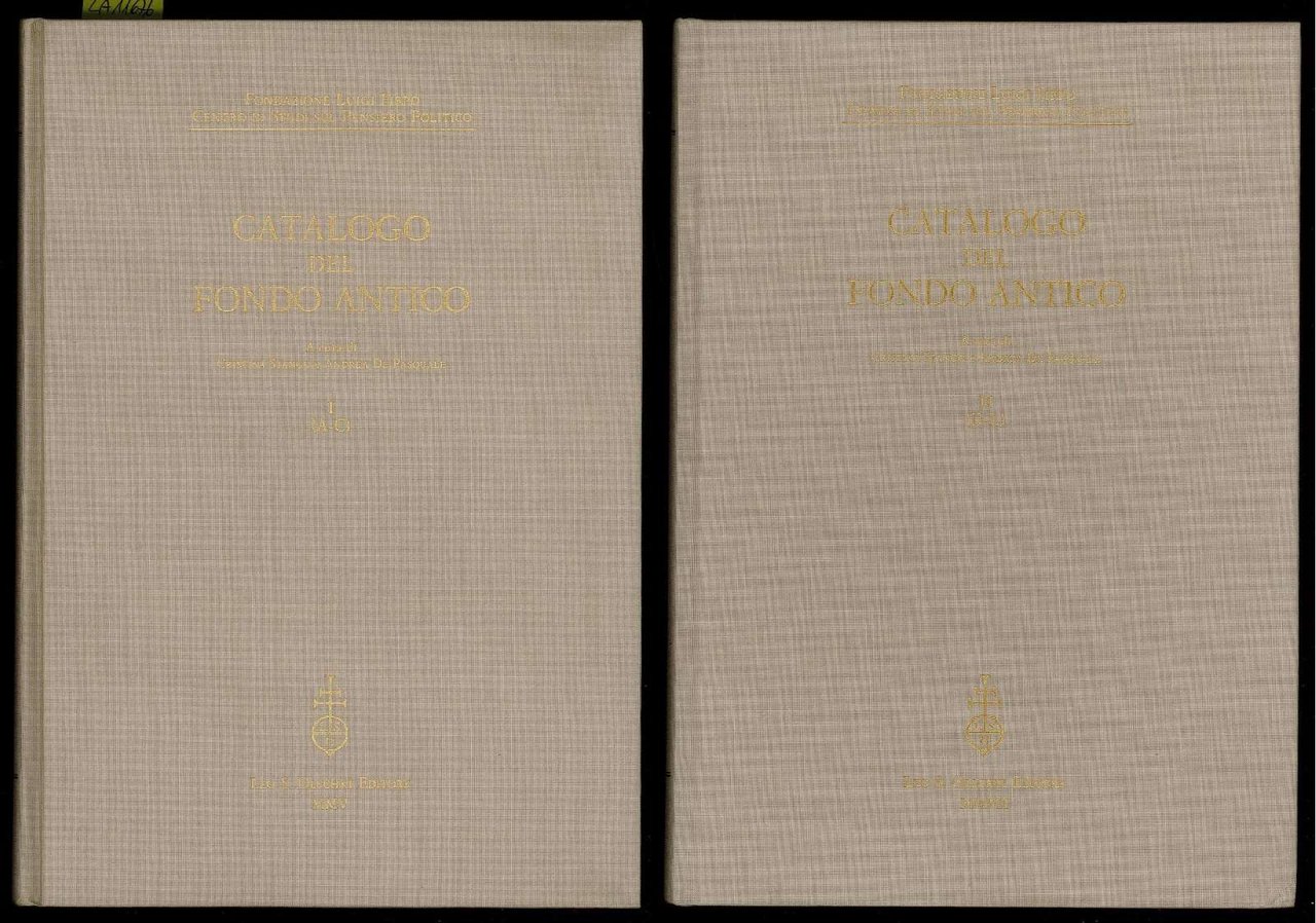 Fondazione Luigi Firpo. Centro di studi sul pensiero politico. Catalogo …