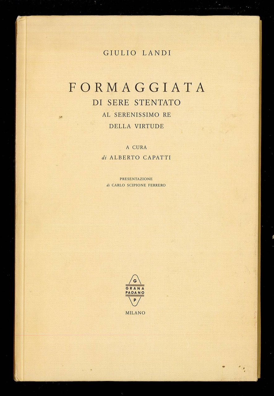 Formaggiata di Sere Stentato al serenissimo re della virtude | Immagine principale