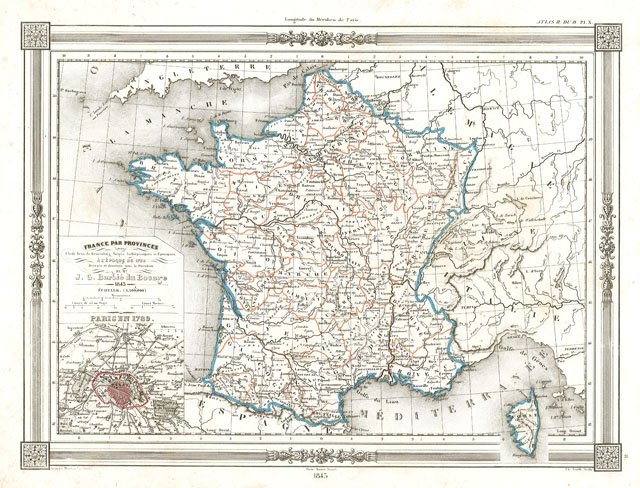 France par provinces Chefs lieux de Généralites Sieges Archiépiscopaux et …