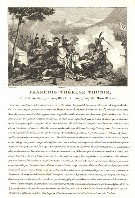 François-Thèrèse Thonin Chef d’Escadron, né en 1763 à Chambèry, Dèpt …