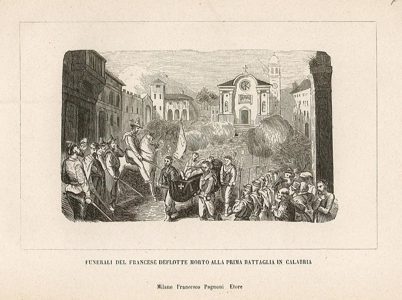 Funerali del francese Delflotte morto alla prima battaglia in Calabria