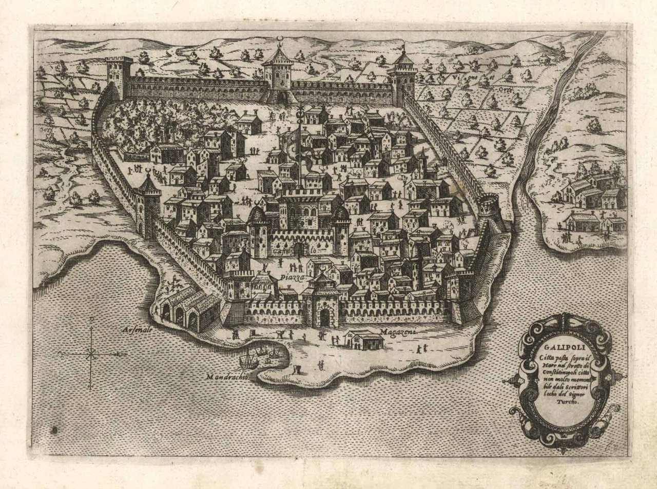 Galipoli Citta posta sopra il Mare nel stretto do Costantinopoli.