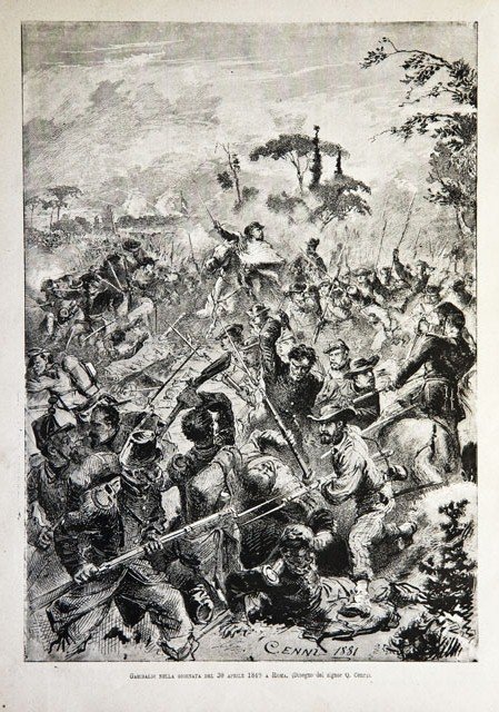 Garibaldi nella giornata del 30 aprile 1849 a Roma