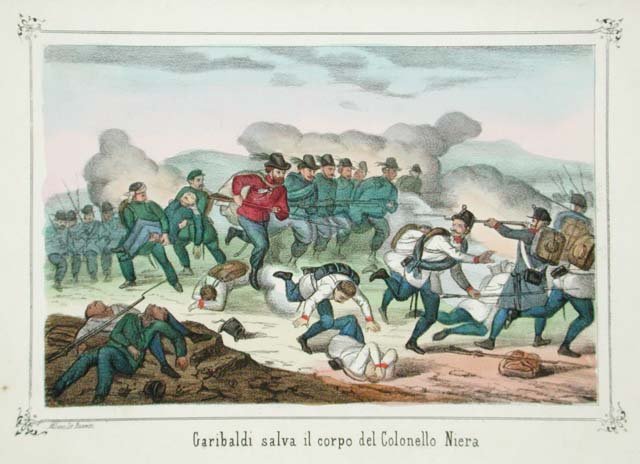 Garibaldi salva il corpo del Colonello Niera