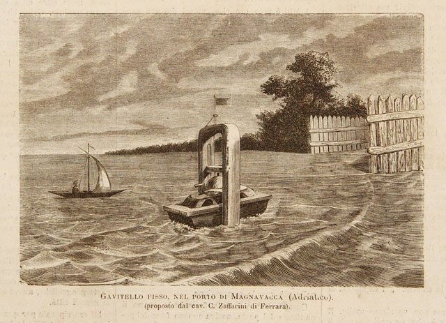 Gavitello fisso, nel porto di Magnavacca