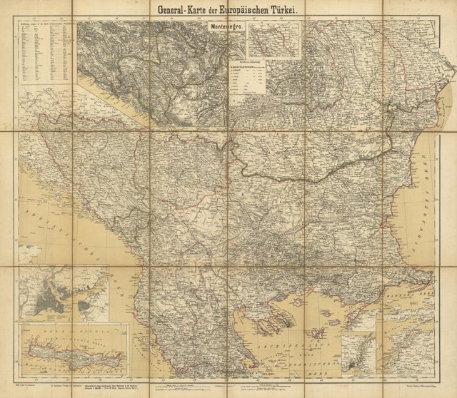 General Karte der Europaischen Turkei und Montenegro's
