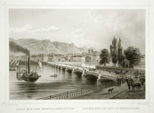Genf Mit der Montblancbrucke