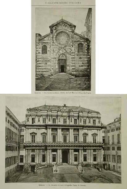 Genova - Il palazzo ducale - La facciata .