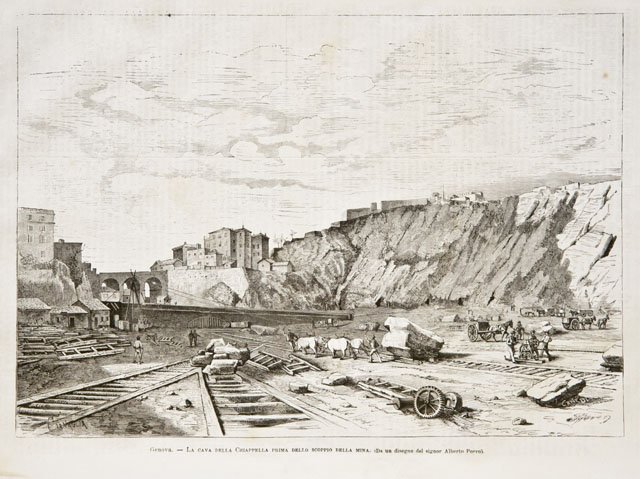 Genova.- La cava della Chiappella prima dello scoppio della mina