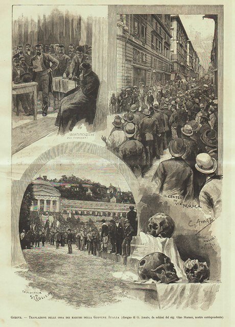 Genova - Traslazione delle ossa dei martiri della Giovine Italia