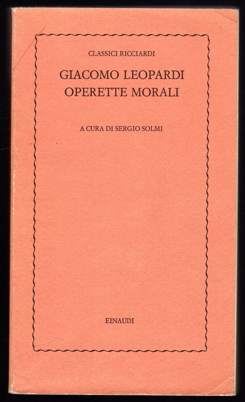 Giacomo Leopardi. Operette morali