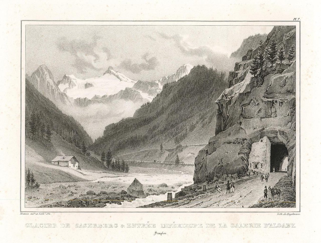 Glacier de Saserbeg & entrée inférieure de la Galerie d'Algaby