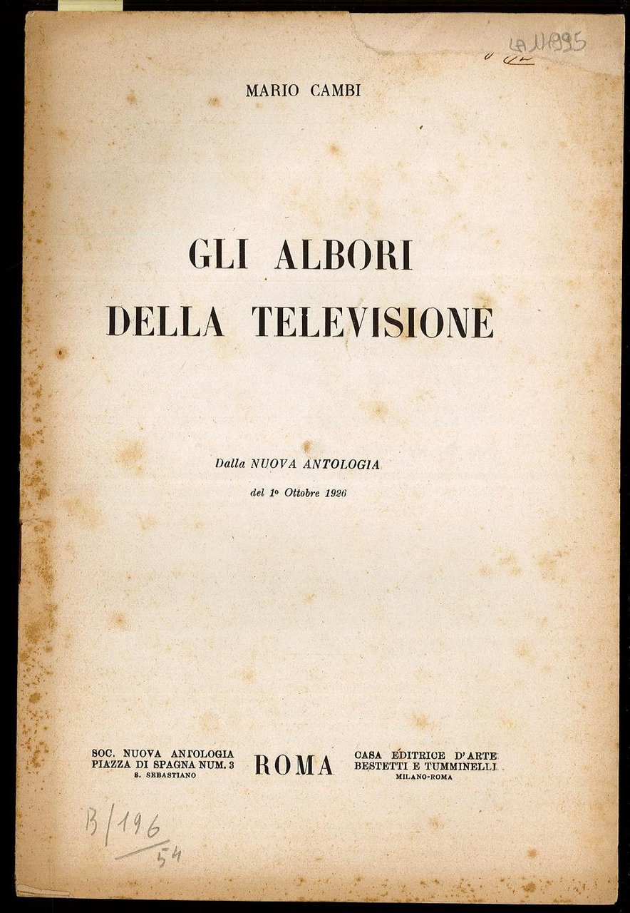 Gli albori della televisione