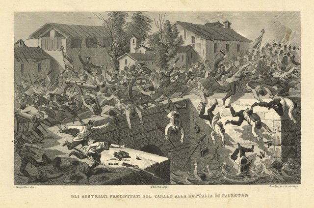 Gli Austriaci precipitati nel canale alla battaglia di Palestro | Immagine principale