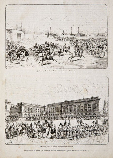 Gli scioperi di Reims / Quattro squadroni di cavalleria occupano …